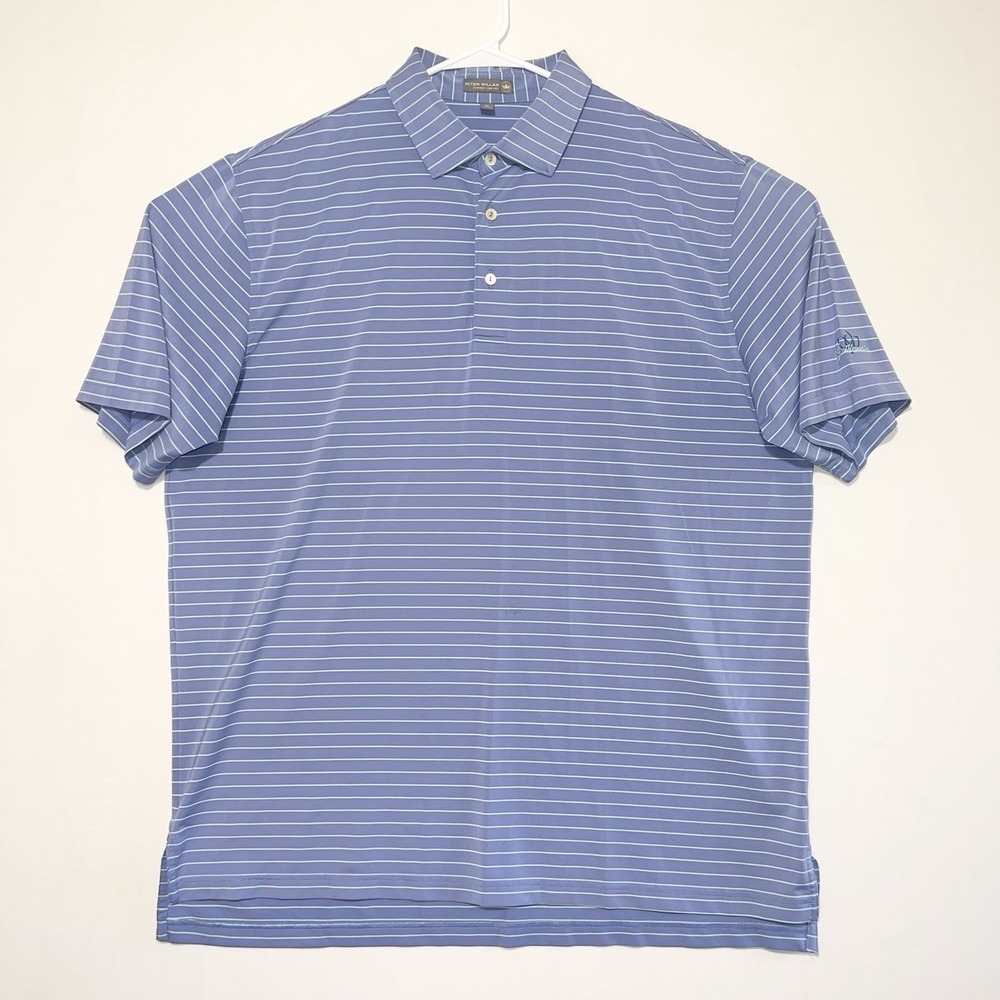 Peter Millar Summer Comfort Polo Shirt Mens XL Golf Stretch Lightweight Blue